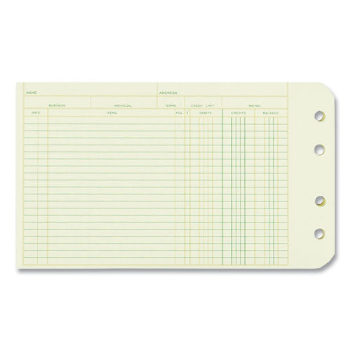 Image of National® Four-Ring Binder Refill Sheets, 5 X 8.5, Green, 100/pack