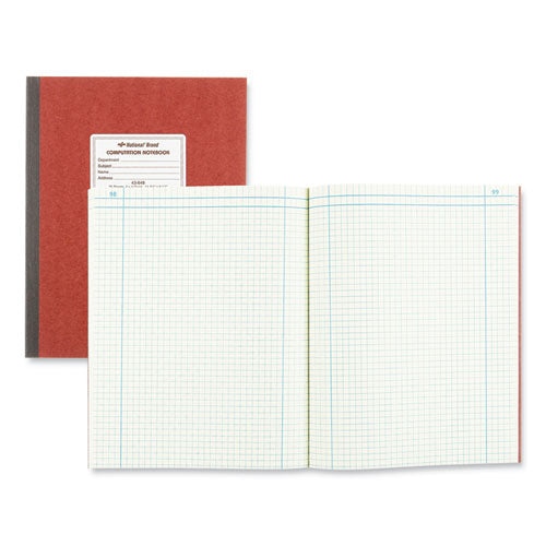 Image of National® Computation Notebook, Quadrille Rule (4 sq/in), Brown Cover, (75) 11.75 x 9.25 Sheets