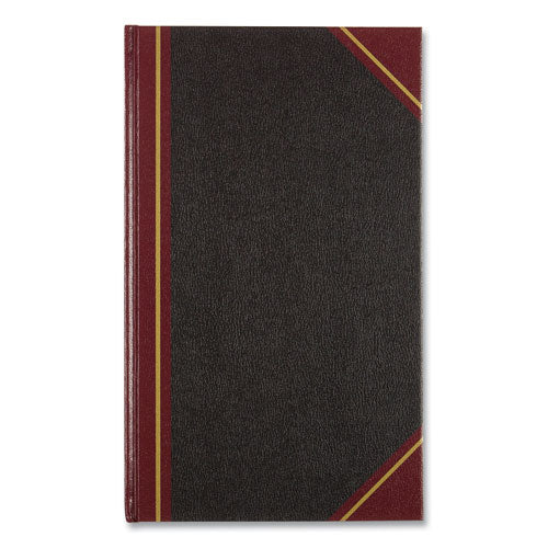 Image of National® Texthide Eye-Ease Record Book, Black/burgundy/gold Cover, 14.25 X 8.75 Sheets, 300 Sheets/book