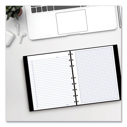 Image of Blueline® NotePro Quad Notebook, Data/Lab-Record Format with Narrow and Quadrille Rule Sections, Black Cover, (96) 9.25 x 7.25 Sheets