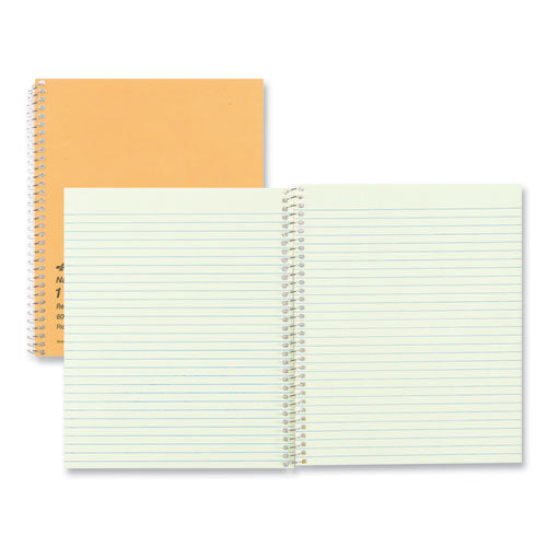 Image of National® Single-Subject Wirebound Notebooks, Narrow Rule, Brown Board Cover, (80) 8.25 x 6.88 Eye-Ease Green Sheets