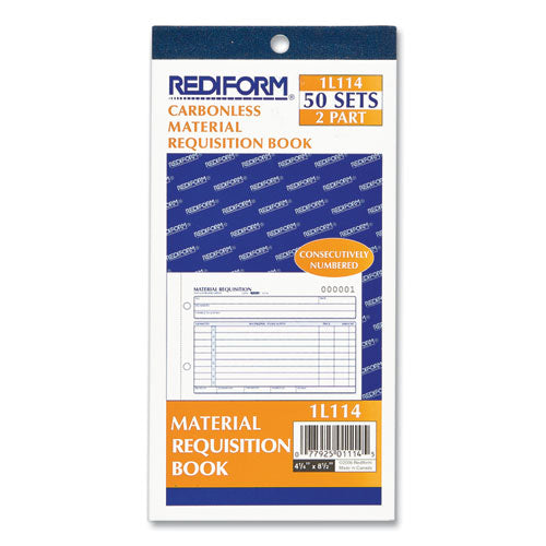 Image of Rediform® Material Requisition Book, Two-Part Carbonless, 7.88 x 4.25, 50 Forms Total