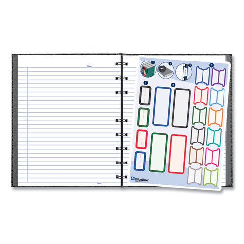 Image of Blueline® NotePro Notebook, 1-Subject, Narrow Rule, Black Cover, (75) 9.25 x 7.25 Sheets