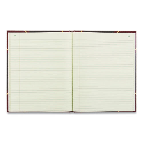 Image of National® Texthide Eye-Ease Record Book, Black/burgundy/gold Cover, 10.38 X 8.38 Sheets, 150 Sheets/book