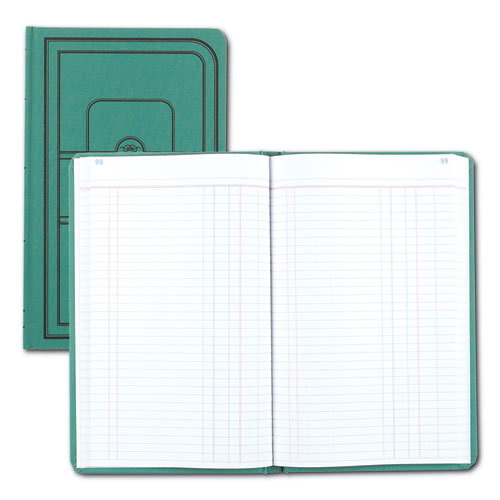 Image of National® Tuff Series Accounting Journal, Single-Page 8-Column Accounting Format, Green Cover, 12 X 7.5 Sheets, 500 Sheets/book