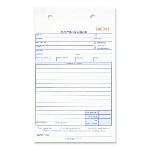 Image of Rediform® Job Work Order Book, Two-Part Carbonless, 5.5 x 8.5, 50 Forms Total