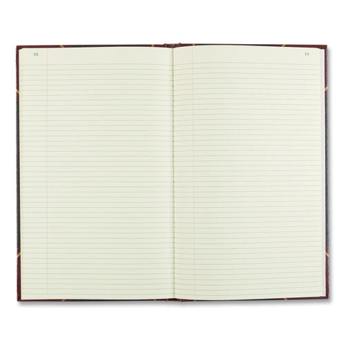 Image of National® Texthide Eye-Ease Record Book, Black/burgundy/gold Cover, 14.25 X 8.75 Sheets, 300 Sheets/book