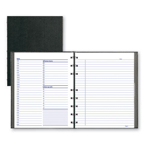 Image of Blueline® Notepro Undated Daily Planner, 9.25 X 7.25, Black Cover, Undated