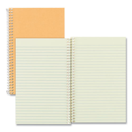 Image of National® Single-Subject Wirebound Notebooks, Narrow Rule, Brown Board Cover, (80) 7.75 x 5 Eye-Ease Green Sheets