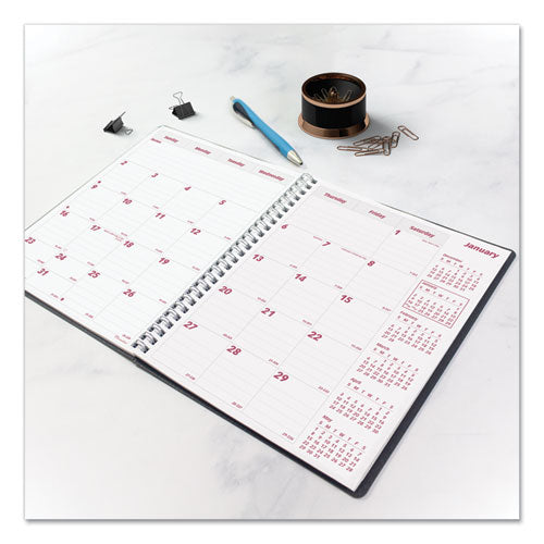 Image of Brownline® DuraFlex 14-Month Planner, 8.88 x 7.13, Black Cover, 14-Month: Dec 2024 to Jan 2026