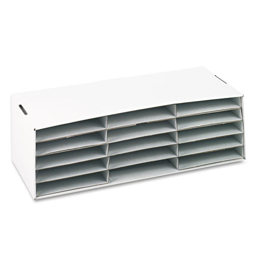 Image of Pacon® Classroom Keepers Letter-Size Construction Paper Sorter/Storage Box, 15 Compartments, 29.25 x 12.88 x 9.38, White