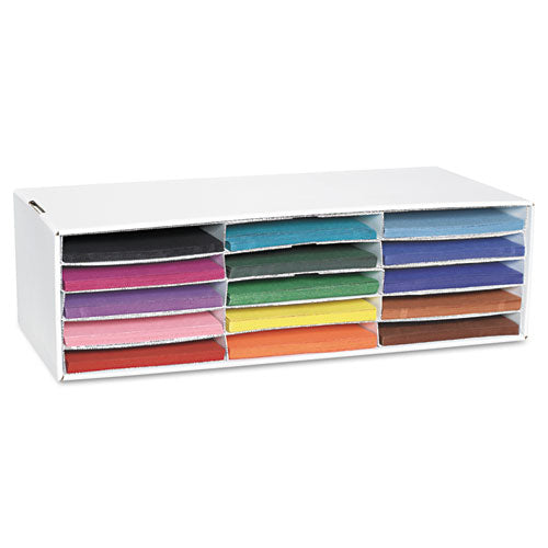 Image of Pacon® Classroom Keepers Letter-Size Construction Paper Sorter/Storage Box, 15 Compartments, 29.25 x 12.88 x 9.38, White