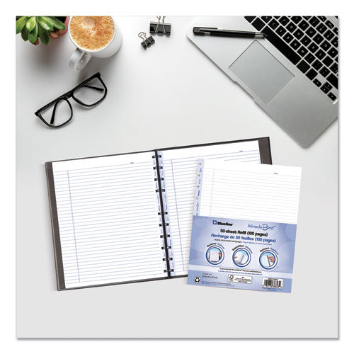 Image of Blueline® Miraclebind Ruled Paper Refill Sheets For All Miraclebind Notebooks And Planners, 11 X 9.06, White/blue Sheets, Undated