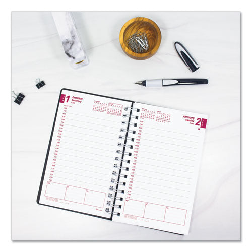 Image of Brownline® DuraFlex Daily Planner, 8 x 5, Black Cover, 12-Month (Jan to Dec): 2025