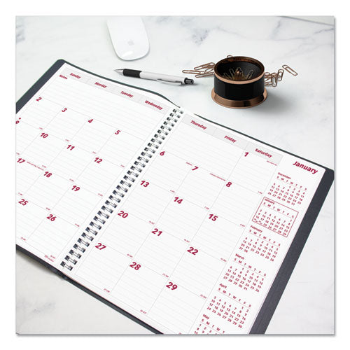Image of Brownline® Essential Collection 14-Month Ruled Monthly Planner, 11 x 8.5, Black Cover, 14-Month: Dec 2024 to Jan 2026