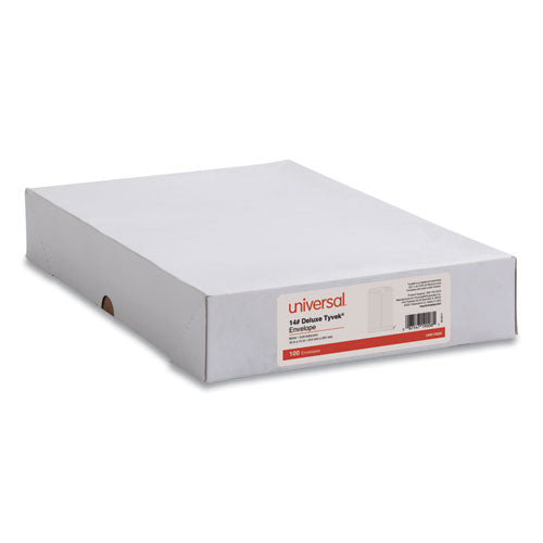 Image of Universal® Deluxe Tyvek Envelopes, #15, Square Flap, Self-Adhesive Closure, 10 x 15, White, 100/Box