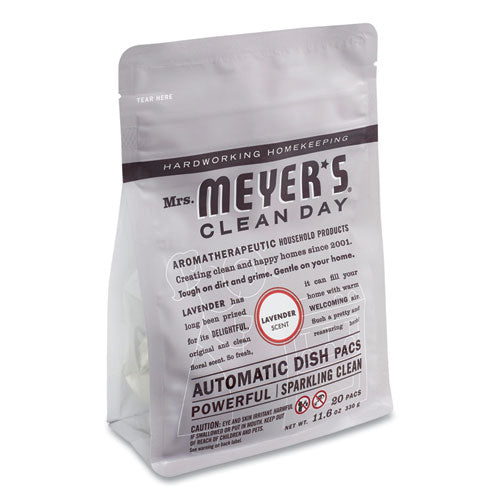 Image of Mrs. Meyer's® Automatic Dish Detergent, Lavender, 12.7 Oz Pack, 20/pack, 6 Packs/carton