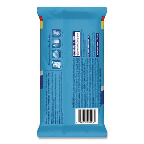 Image of Windex® Glass and Surface Wet Wipe, Cloth, 7 x 8, Unscented, White, 38/Pack