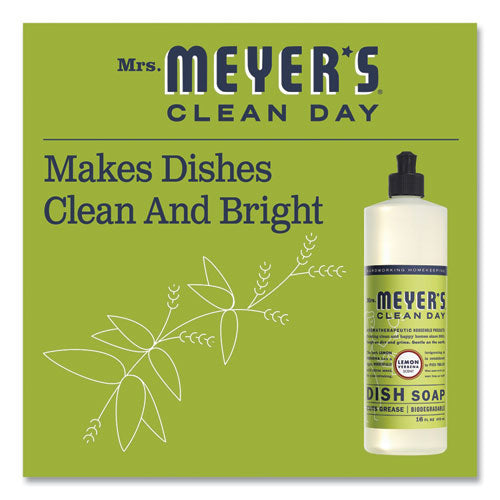 Image of Mrs. Meyer's® Dish Soap, Lemon Scent, 16 Oz, Bottle, 6/carton