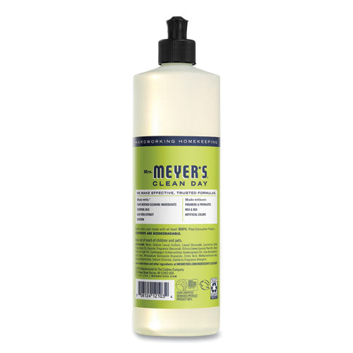 Image of Mrs. Meyer's® Dish Soap, Lemon Scent, 16 Oz, Bottle, 6/carton