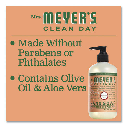 Image of Mrs. Meyer's® Clean Day Liquid Hand Soap, Geranium Scent, 12.5 oz, 6/Carton