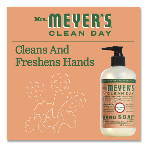 Image of Mrs. Meyer's® Clean Day Liquid Hand Soap, Geranium Scent, 12.5 oz, 6/Carton