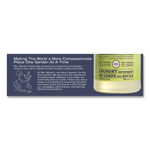 Image of Mrs. Meyer's® Liquid Laundry Detergent, Lemon Verbena Scent, 64 Oz Bottle