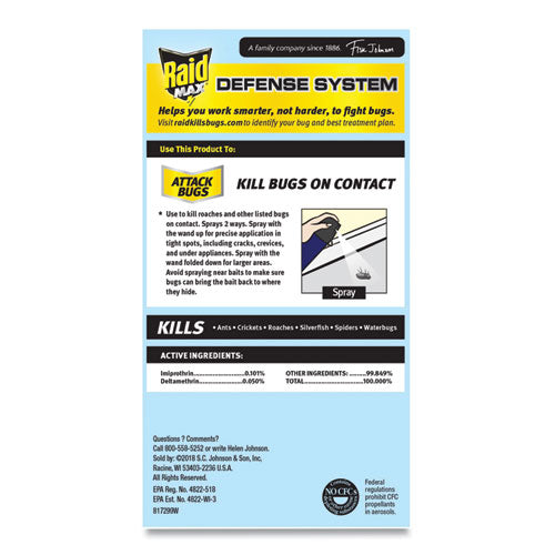 Image of Raid® Ant/Roach Killer, 14.5 oz Aerosol Spray, Unscented