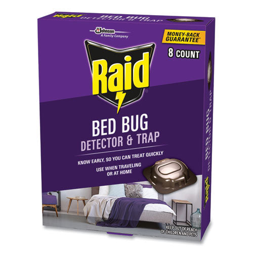 Image of Raid® Bed Bug Detector and Trap, 0.19 lb Trap, 8 Traps/Box, 6/Carton
