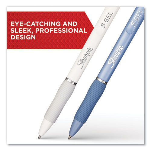 Image of Sharpie® S-Gel S-Gel Fashion Barrel Gel Pen, Retractable, Medium 0.7 Mm, Black Ink, Pearl White Barrel, Dozen