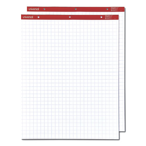 Image of Universal Easel Pads/Flip Charts, Quadrille Rule (1 sq/in), 27 x 34, White, 50 Sheets, 2/Carton