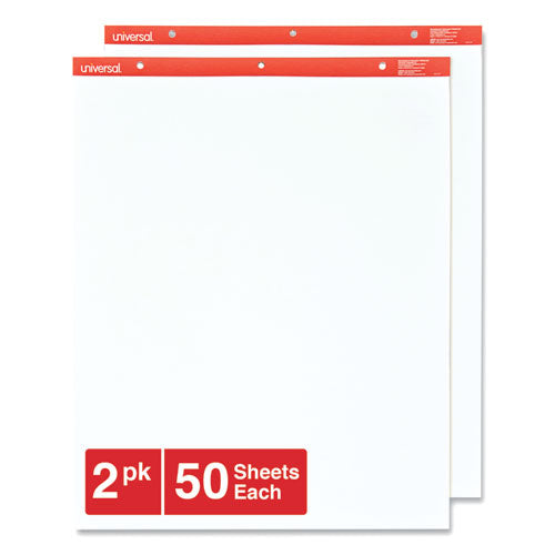 Image of Universal Easel Pads/Flip Charts, Unruled, 27 x 34, White, 50 Sheets, 2/Carton