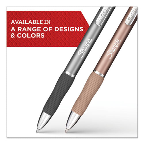Image of Sharpie® S-Gel S-Gel Premium Metal Barrel Gel Pen, Retractable, Medium 0.7 Mm, Black Ink, Champagne Barrel, Dozen