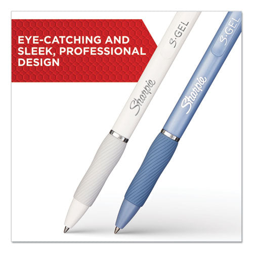 Image of Sharpie® S-Gel S-Gel Fashion Barrel Gel Pen, Retractable, Medium 0.7 Mm, Black Ink, Frost Blue Barrel, Dozen