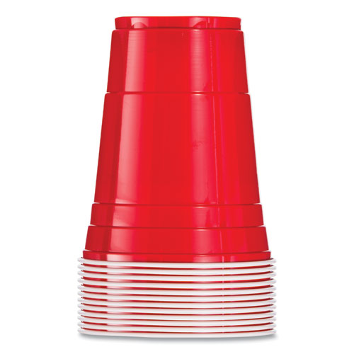Image of Dart® SOLO Party Plastic Cold Drink Cups, 16 oz, Red, 50/Bag, 20 Bags/Carton