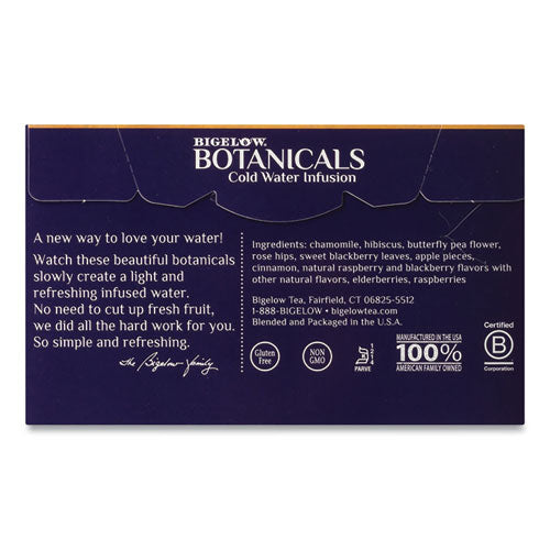 Image of Bigelow® Botanicals Blackberry Raspberry Hibiscus Cold Water Herbal Infusion, 0.7 Oz Tea Bag, 18/box