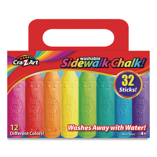 Image of Cra-Z-Art® Washable Sidewalk Chalk, 12 Assorted Colors, 32 Sticks/box