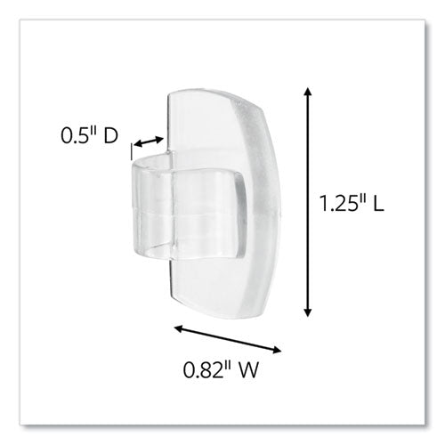Image of Command all weather hooks and strips, small, plastic, clear, 0.5 lb capacity, 30 clips and 32 strips/pack