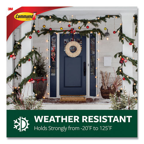 Image of Command all weather hooks and strips, small, plastic, clear, 0.5 lb capacity, 30 clips and 32 strips/pack