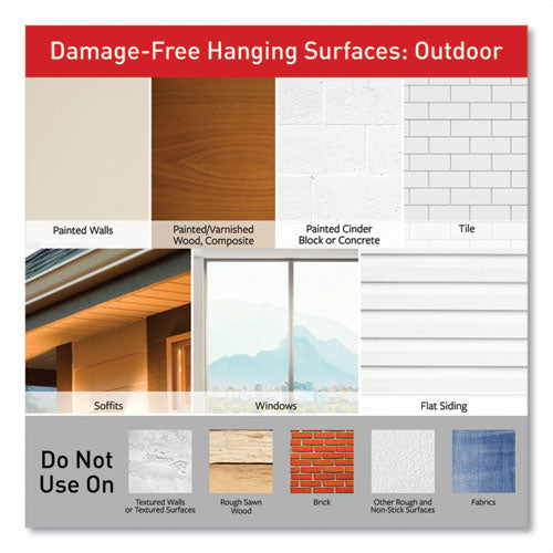 Image of Command all weather hooks and strips, small, plastic, clear, 0.5 lb capacity, 30 clips and 32 strips/pack