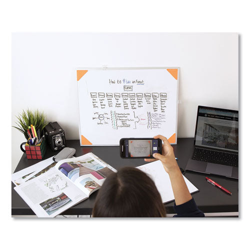 Image of Rocketbook Beacons Smart Stickers for Whiteboards, Reusable Triangles, 2.5" x 2.5", Fluorescent Orange, 4 Pieces