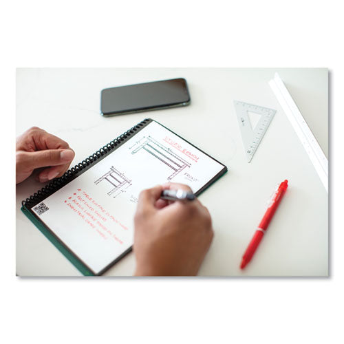 Image of Rocketbook Core Smart Notebook, Dotted Rule (4 sq/in), Black Cover, (18) 8.8 x 6 Sheets