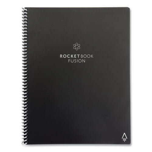 Image of Rocketbook Fusion Smart Notebook, Seven Assorted Page Formats, Black Cover, (21) 11 x 8.5 Sheets