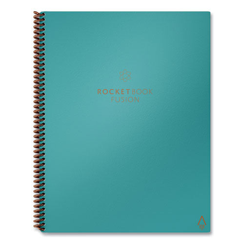 Image of Rocketbook Fusion Smart Notebook, Seven Assorted Page Formats, Teal Cover, (21) 11 x 8.5 Sheets
