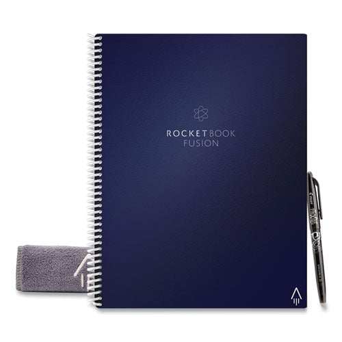 Image of Rocketbook Fusion Smart Notebook, Seven Assorted Page Formats, Blue Cover, (21) 11 x 8.5 Sheets