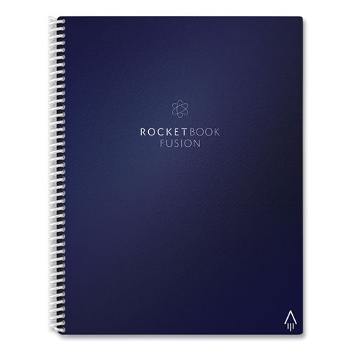 Image of Rocketbook Fusion Smart Notebook, Seven Assorted Page Formats, Blue Cover, (21) 11 x 8.5 Sheets