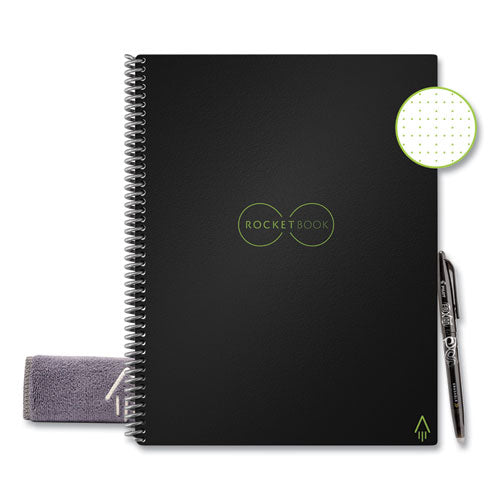 Image of Rocketbook Core Smart Notebook, Dotted Rule (4 sq/in), Black Cover, (16) 11 x 8.5 Sheets
