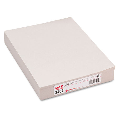 Image of Pacon® White Newsprint, 30 lb Newsprint Weight, 9 x 12, White, 500/Pack