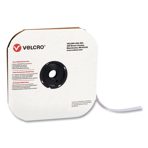 Image of VELCRO® Brand Sticky-Back Fasteners, Loop Side, 0.63" x 75 ft, White