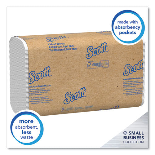 Image of Scott® Essential C-Fold Towels for Business, Convenience Pack, 1-Ply, 10.13 x 13.15, White, 200/Pack, 9 Packs/Carton